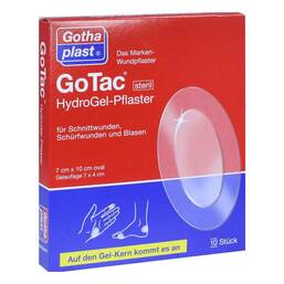 Abbildung: Gotac Hydrogel-Pflaster 7x10 cm steril 10 St, Pflaster PZN 10068358