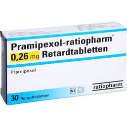 Abbildung: Pramipexol ratiopharm 0,26 mg Retardtabletten 30 St, Retard-Tabletten PZN 10072147