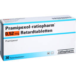 Abbildung: Pramipexol ratiopharm 0,52 mg Retardtabletten 30 St, Retard-Tabletten PZN 10072153