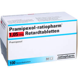 Abbildung: Pramipexol ratiopharm 1,05 mg Retardtabletten 100 St, Retard-Tabletten PZN 10072199