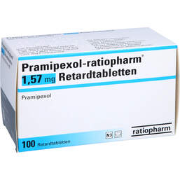 Abbildung: Pramipexol ratiopharm 1,57 mg Retardtabletten 100 St, Retard-Tabletten PZN 10072213