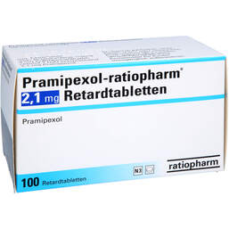 Abbildung: Pramipexol ratiopharm 2,10 mg Retardtabletten 100 St, Retard-Tabletten PZN 10072242