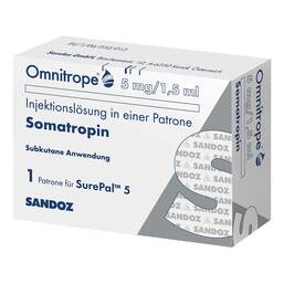Abbildung: Omnitrope 5 mg / 1,5 ml Injektionslösung für Surepal 1 St, Injektionslösung PZN 10073394
