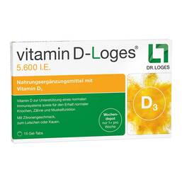 Abbildung: Vitamin D-Loges 5.600 I.E. Kautabletten Kautabletten, 15 St PZN 10073661