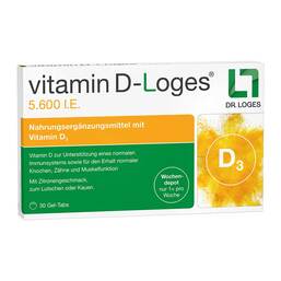 Abbildung: Vitamin D-Loges 5.600 I.E. Kautabletten Kautabletten, 30 St PZN 10073678