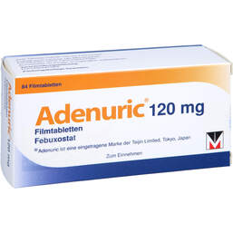 Abbildung: Adenuric 120 mg Filmtabletten 84 St, Filmtabletten PZN 10078405