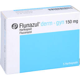 Abbildung: Flunazul derm + gyn 150 mg Hartkapseln 5 St, Hartkapseln PZN 10079066