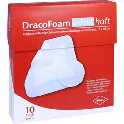 Abbildung: Dracofoam Infekt haft Schaumst.Wundauf.10x10cm 10 St, Verband PZN 10084110