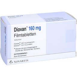 Abbildung: Diovan 160 mg Filmtabletten 98 St, Filmtabletten PZN 10086907