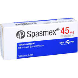 Abbildung: Spasmex 45 mg Filmtabletten 30 St, Filmtabletten PZN 10088929