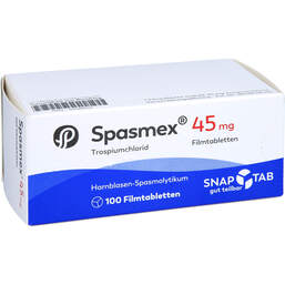 Abbildung: Spasmex 45 mg Filmtabletten 100 St, Filmtabletten PZN 10088941