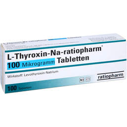 Abbildung: L-Thyroxin-Na ratiopharm 100 Mikrogramm Tabletten 100 St, Tabletten PZN 10089722