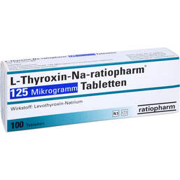Abbildung: L-Thyroxin-Na ratiopharm 125 Mikrogramm Tabletten 100 St, Tabletten PZN 10089745