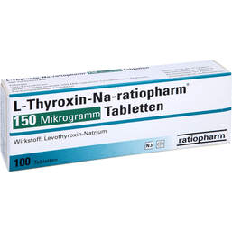 Abbildung: L-Thyroxin-Na ratiopharm 150 Mikrogramm Tabletten 100 St, Tabletten PZN 10089768