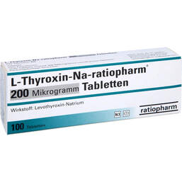 Abbildung: L-Thyroxin-Na ratiopharm 200 Mikrogramm Tabletten 100 St, Tabletten PZN 10089805
