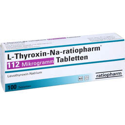 Abbildung: L-Thyroxin-Na ratiopharm 112 Mikrogramm Tabletten 100 St, Tabletten PZN 10089828
