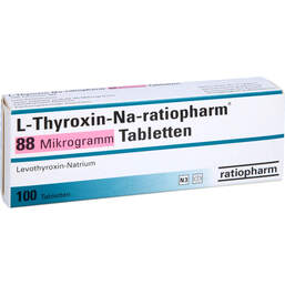 Abbildung: L-Thyroxin-Na ratiopharm 88 Mikrogramm Tabletten 100 St, Tabletten PZN 10089863