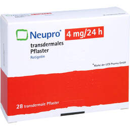 Abbildung: Neupro 4 mg / 24 h transdermale Pflaster 28 St, Pflaster transdermal PZN 10095013