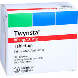 Abbildung: Twynsta 80 mg / 10 mg Tabletten 98 St, Tabletten PZN 10101676