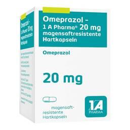 Abbildung: Omeprazol 1A Pharma 20 mg magensaftresis.Hartkapseln 60 St, Magensaftresistente Hartkapseln PZN 10108106