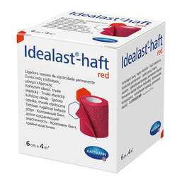 Abbildung: Idealast-haft color Binde 6 cm x 4 m rot 1 St, Binden PZN 10109436