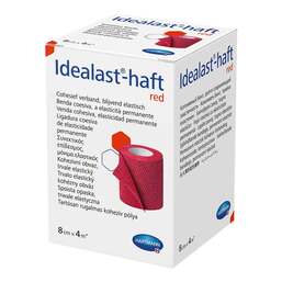 Abbildung: Idealast-haft color Binde 8 cm x 4 m rot 1 St, Binden PZN 10109442