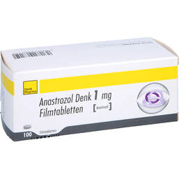 Abbildung: Anastrozol Denk 1 mg Filmtabletten 100 St, Filmtabletten PZN 10112711