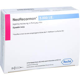 Abbildung: Neorecormon 3000 I.E. Injektionslösung in einer Fertigspritze 6 St, Injektionslösung PZN 10113722