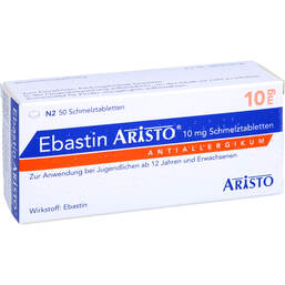 Abbildung: Ebastin Aristo 10 mg Schmelztabletten 50 St, Schmelztabletten PZN 10114130