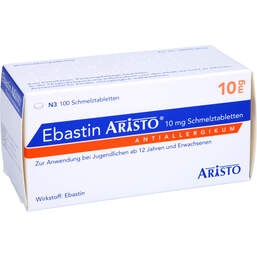Abbildung: Ebastin Aristo 10 mg Schmelztabletten 100 St, Schmelztabletten PZN 10114147