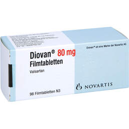 Abbildung: Diovan 80 mg Filmtabletten 98 St, Filmtabletten PZN 10116407