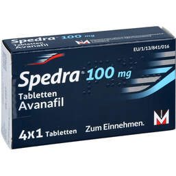 Abbildung: Spedra 100 mg Tabletten 4 St, Tabletten PZN 10130531