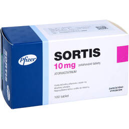 Abbildung: Sortis 10 mg Filmtabletten 100 St, Filmtabletten PZN 10131335
