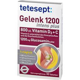 Abbildung: Tetesept Gelenk 1.200 Intens plus Tabletten Tabletten, 30 St PZN 10131795
