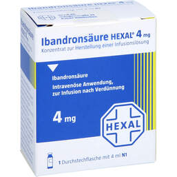 Abbildung: Ibandronsäure Hexal 4 mg Infusionslösung Konzentrat Durchstechflasche 1 St, Infusionslösungskonzentrat PZN 10135356