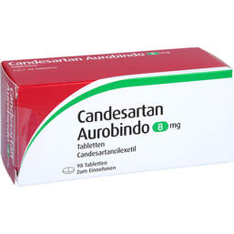 Abbildung: Candesartan Aurobindo 8 mg Tabletten 98 St, Tabletten PZN 10142126