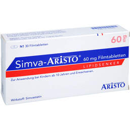 Abbildung: Simva Aristo 60 mg Filmtabletten 30 St, Filmtabletten PZN 10144823