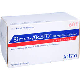 Abbildung: Simva Aristo 60 mg Filmtabletten 100 St, Filmtabletten PZN 10144852