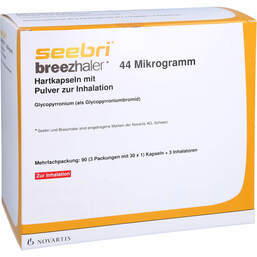 Abbildung: Seebri Breezhaler 44 Mikrogramm Hartkap.mit Pul.z.In 3X30 St, Hartkapseln mit Pulver zur Inhalation PZN 10167327