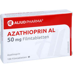 Abbildung: Azathioprin AL 50 mg Filmtabletten 100 St, Filmtabletten PZN 10168982