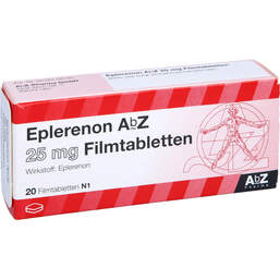 Abbildung: Eplerenon AbZ 25 mg Filmtabletten 20 St, Filmtabletten PZN 10170967