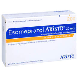 Abbildung: Esomeprazol Aristo 20 mg magensaftresistent Hartkapseln 60 St, Magensaftresistente Hartkapseln PZN 10171079