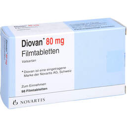 Abbildung: Diovan 80 mg Filmtabletten 98 St, Filmtabletten PZN 10177308