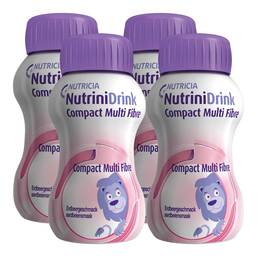 Abbildung: Nutrinidrink Compact Multi Fibre Erdbeere 4X125 ml, Flüssigkeit PZN 10185791