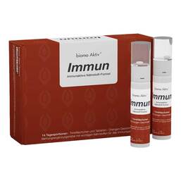 Abbildung: Biomo Aktiv Immun Trinkflasche + Tabletten 14-Tages-Kombi 1 P, Kombipackung PZN 10186939