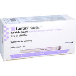 Abbildung: Lantus 100 E / ml Solostar Fertigpen 10X3 ml, Injektionslösung PZN 10187057