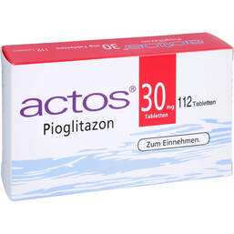 Abbildung: Actos 30 mg Tabletten 112 St, Tabletten PZN 10187689