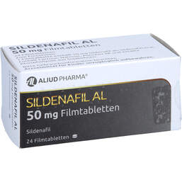 Abbildung: Sildenafil AL 50 mg Filmtabletten 24 St, Filmtabletten PZN 10187821