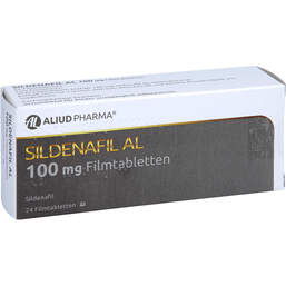 Abbildung: Sildenafil AL 100 mg Filmtabletten 24 St, Filmtabletten PZN 10187838