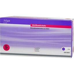 Abbildung: Nitril Handschuhe puderfrei Größe S lila 100 St, Handschuhe PZN 10188619